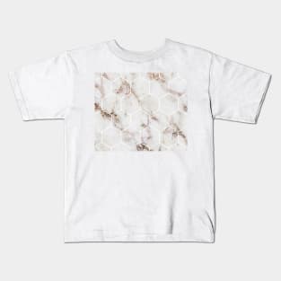 Artico rose gold marble hexagons Kids T-Shirt